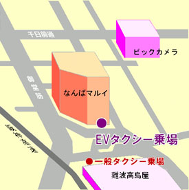 なんばマルイ前付近見取図