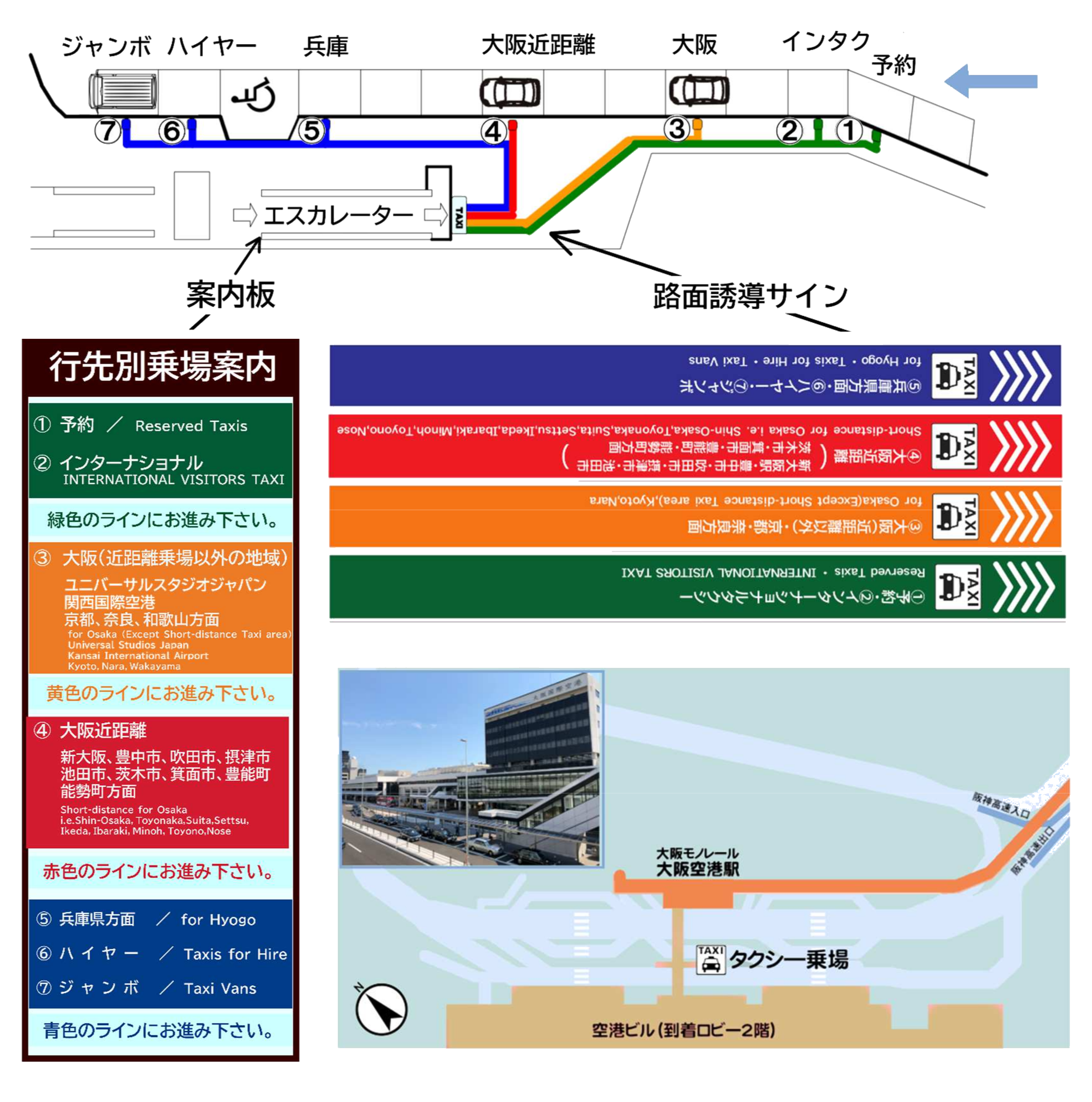 大阪国際空港タクシ－乗場付近見取図